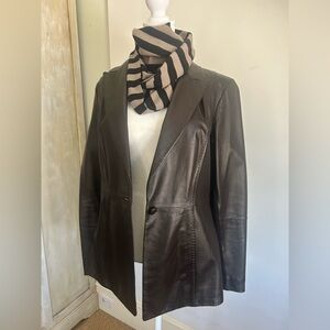 Per Se Black Taupe Stripe Tube Neck Wrap Scarf Silk Blend Luxe NWOT